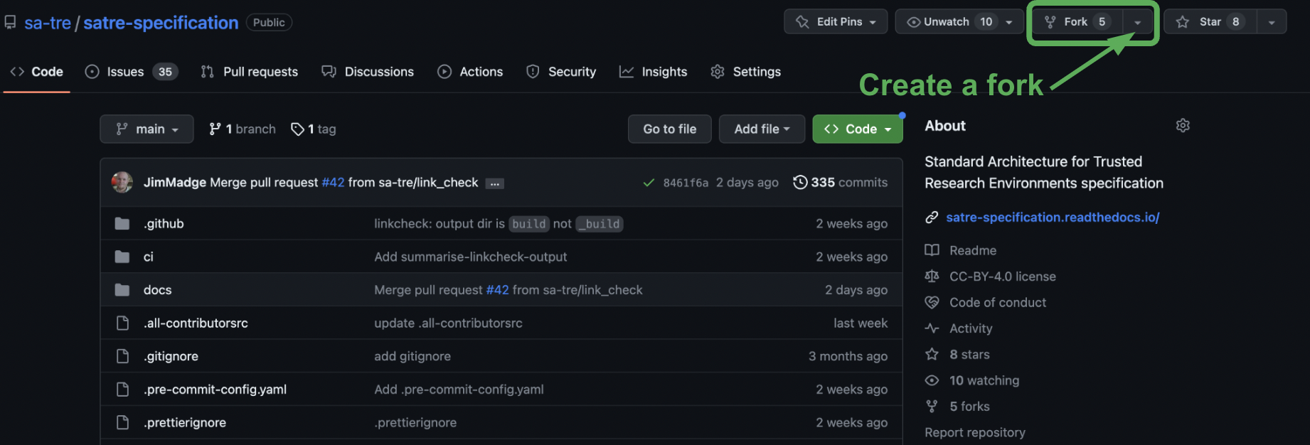 Create a fork of the SATRE repository