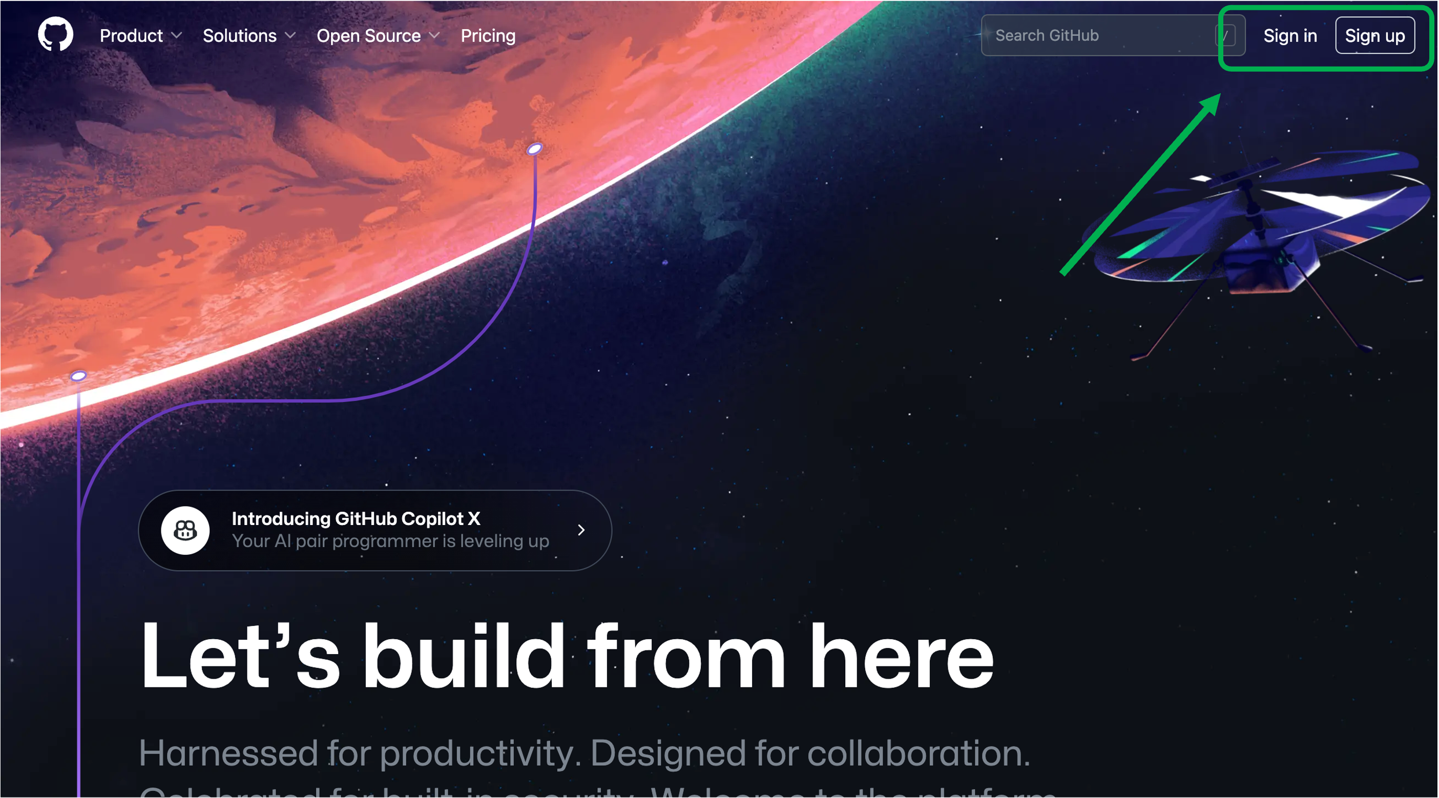 GitHub homepage