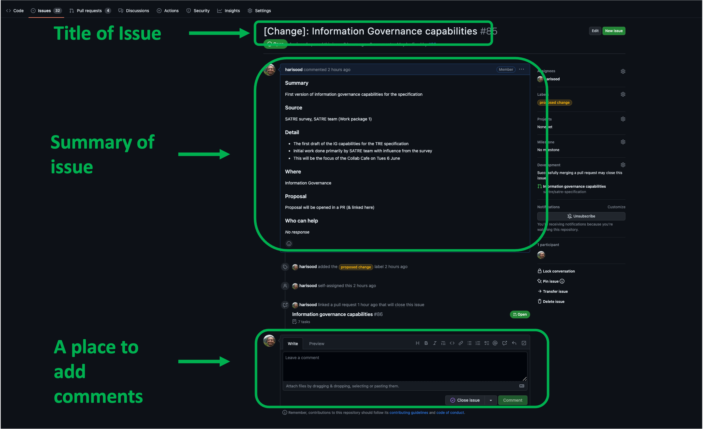 Comment on SATRE specification issues